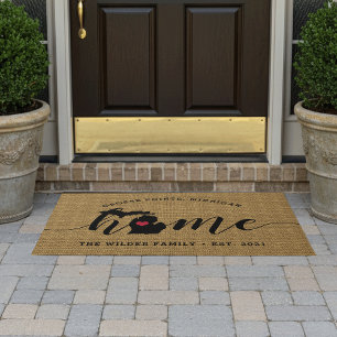 Michigan Home State Personalized Doormat