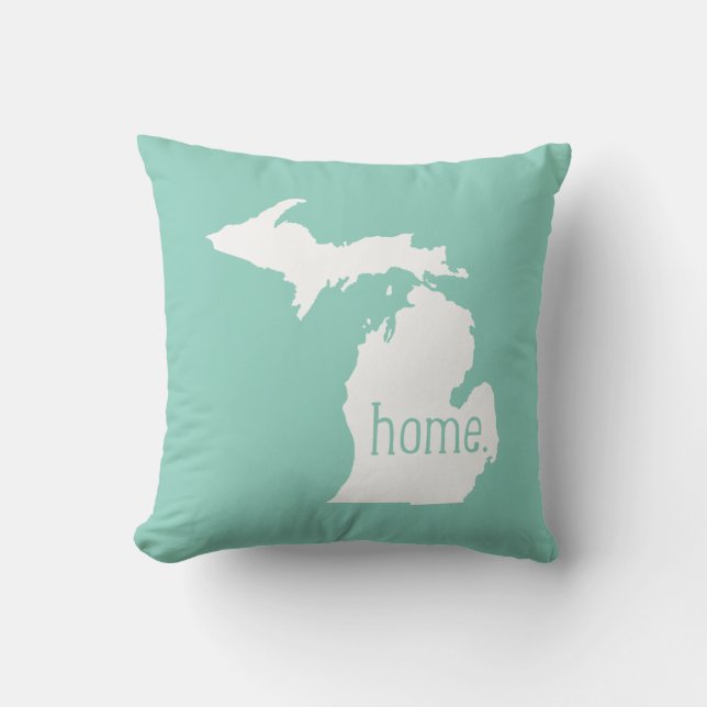 Michigan Home State Throw Pillow (Front)