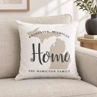 Michigan Home White Script Family Monogram