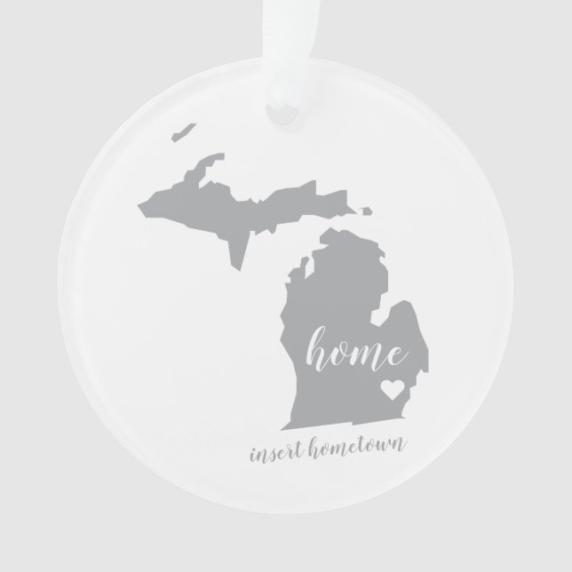 Michigan Hometown Personalized Ornament (Front)