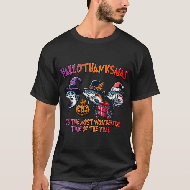 Michigan Ice Fishing State Map T-Shirt (Front)