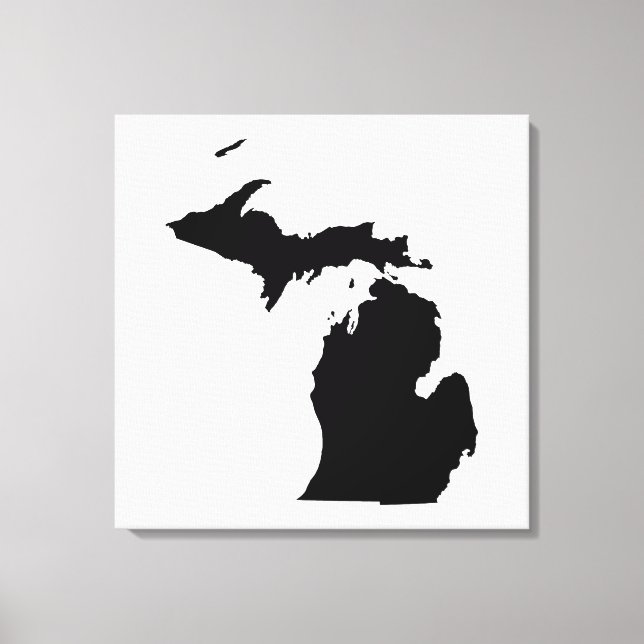 Michigan in Black and White Canvas Print (Front)
