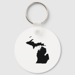 Michigan in Black and White Keychain
