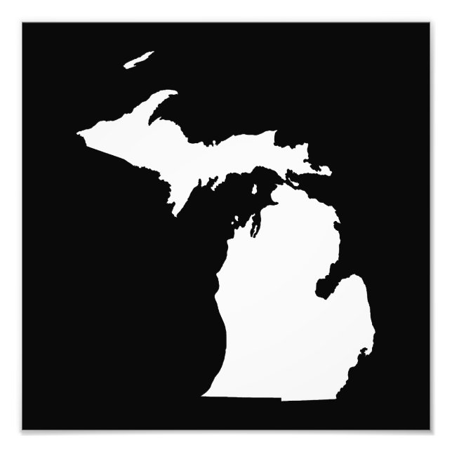 Michigan in White and Black Photo Print (Front)