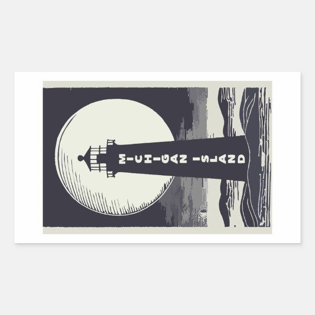 Michigan Island Lighthouse Moon Sticker (Front)