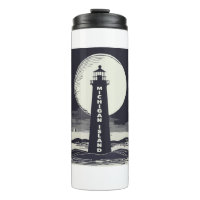 Michigan Island Lighthouse Moon