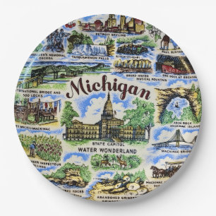 Michigan Landmarks Party Plates