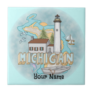Michigan Lighthouse tile