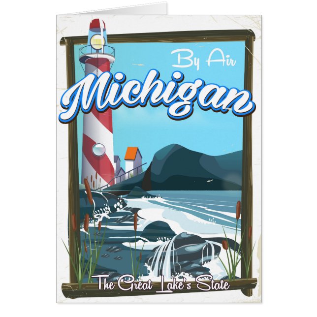 Michigan Lighthouse travel poster!. (Front)