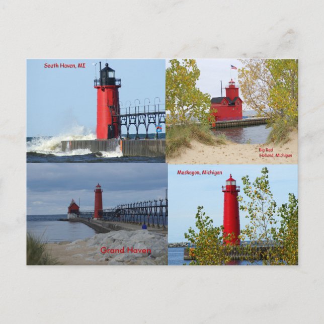 Michigan Lighthouses Postcard (Front)