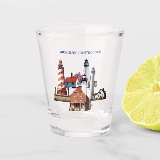 Michigan Lighthouses shot glass (Front)
