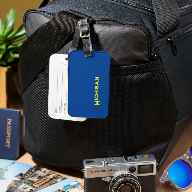 Michigan  luggage tag (Front & Back)