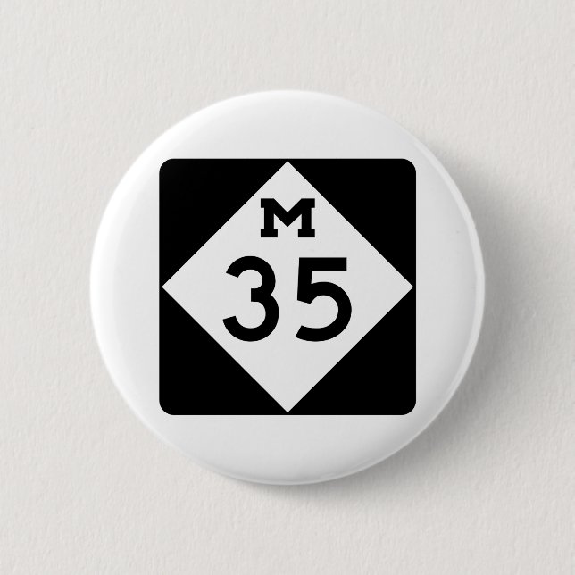 Michigan M-35 2 Inch Round Button (Front)