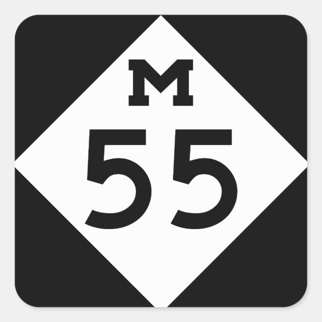 Michigan M-55 Square Sticker (Front)