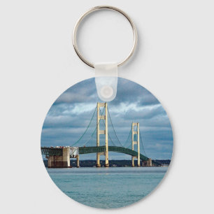 Michigan Mackinac Bridge Photo Keychain