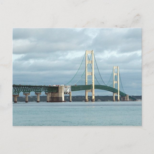 Michigan Mackinac Bridge Photo Postcard (Front)
