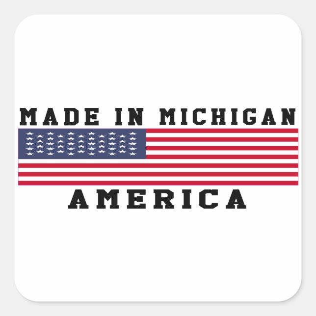 Michigan Made In Designs Square Sticker (Front)