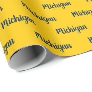 Michigan Maize and Blue Wrapping Paper