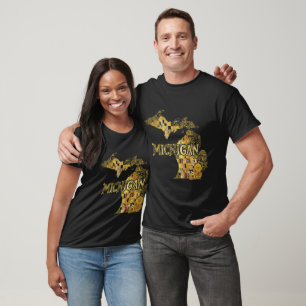 Michigan Map and Text T-Shirt