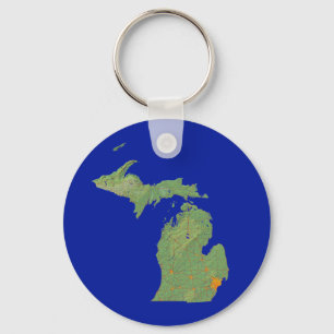 Michigan Map Keychain