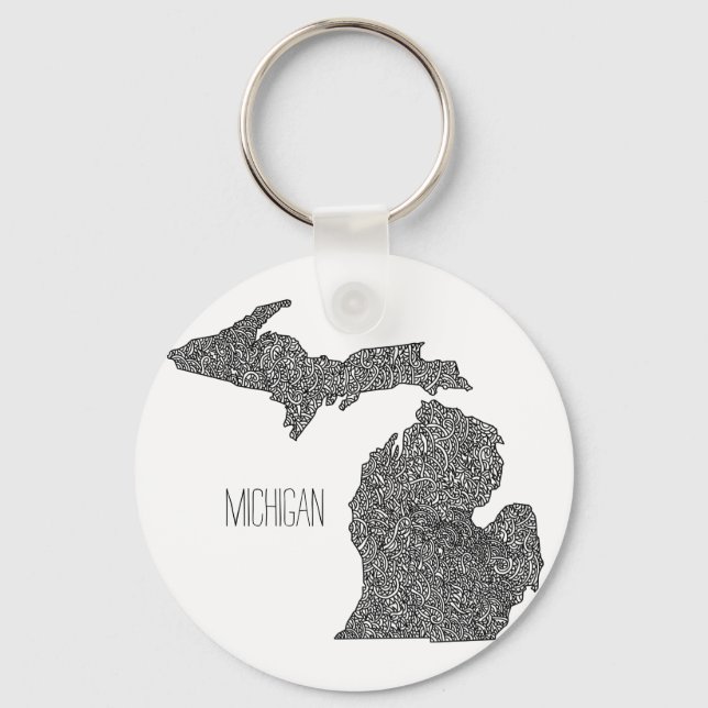 Michigan Map Keychain (Front)