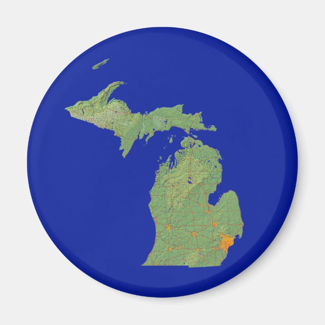 Michigan Map Magnet (Front)