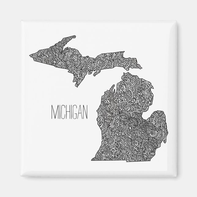 Michigan Map Magnet (Front)