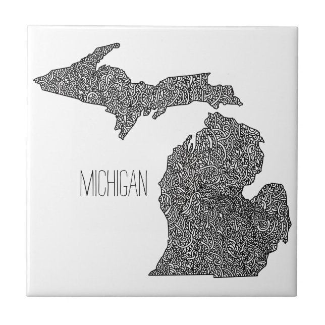 Michigan Map Tile (Front)