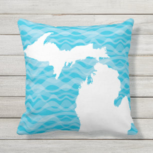 Michigan Map Yooper Unsalted Michigander Throw Pillow