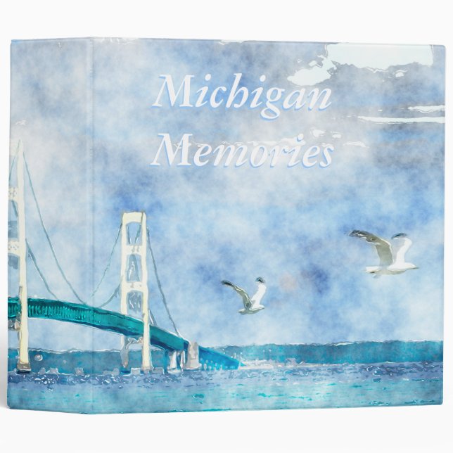Michigan Memories Mackinac Bridge 2" Binder (Front/Spine)