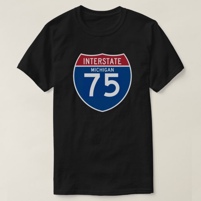 Michigan MI I-75 Interstate Highway Shield - T-Shirt (Design Front)