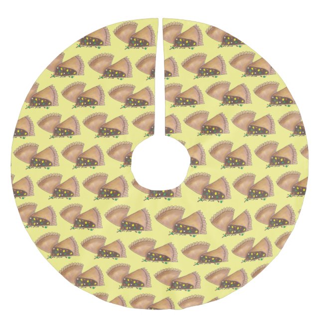 Michigan MI Pasty Meat Vegetable Pastry Food Brushed Polyester Tree Skirt (Front)
