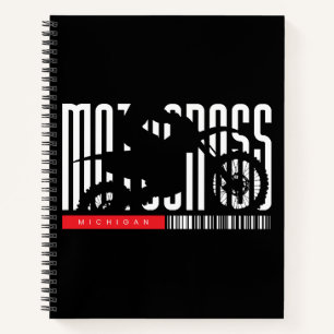 Michigan Motocross Motorcycle Silhouette Notebook