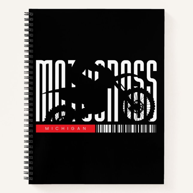 Michigan Motocross Motorcycle Silhouette Notebook (Front)