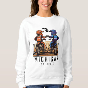 Michigan MX Boyz White Crew Kids Sweatshirt