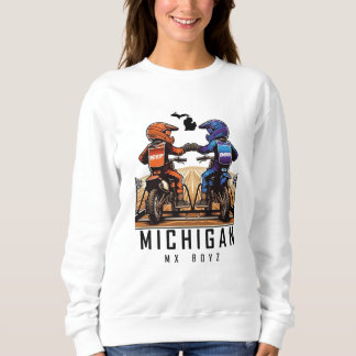 Michigan MX Boyz White Crew Kids Sweatshirt