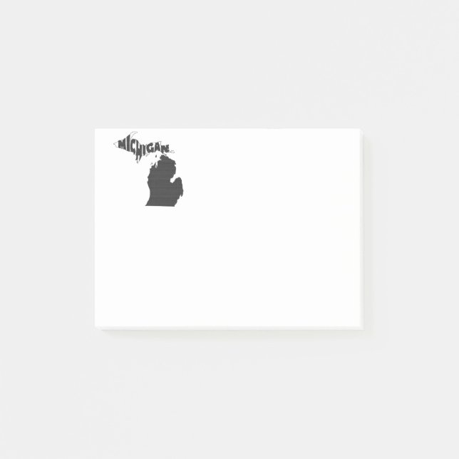 Michigan Name Word Art Black Post-it Notes (Front)