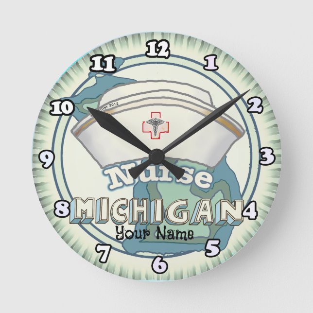Michigan Nurse Round Clock (Front)