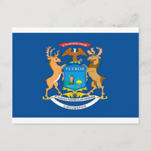 Michigan  Official State Flag Postcard