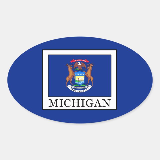 Michigan Oval Sticker (Front)