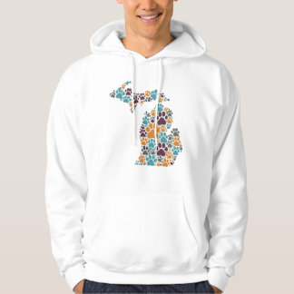 Michigan Paw Prints Men's Hoodie