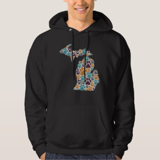 Michigan Paw Prints Men's Hoodie