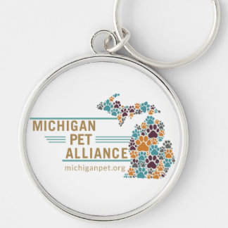 Michigan Paw Prints Premium Keychain