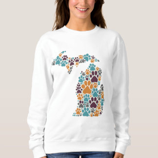 Michigan Paw Prints Women's Basic Sweatshirt