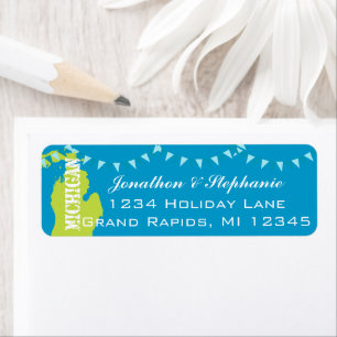 Michigan Pendant Map of Michigan Return Labels