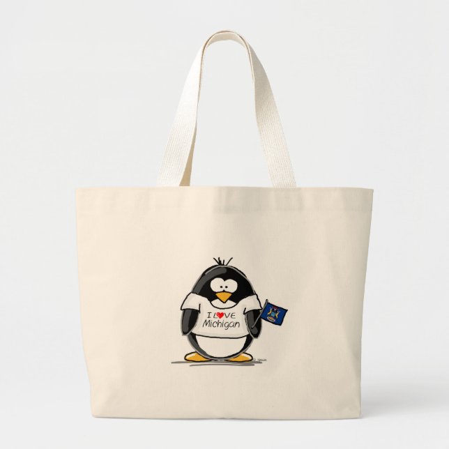 Michigan penguin large tote bag (Front)
