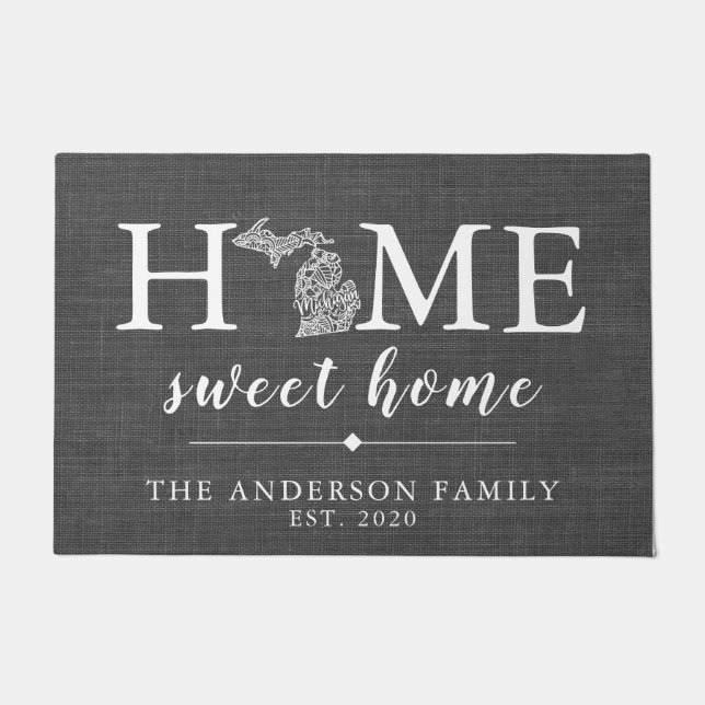 MICHIGAN Personalized State Doormat (Front)