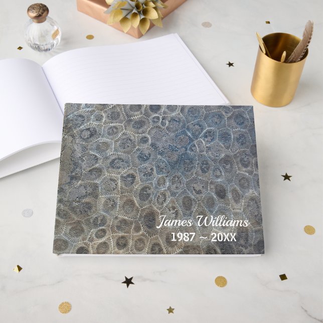 Michigan Petoskey Stone Design  Guest Book (Front Open)