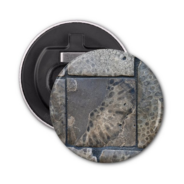 Michigan Petoskey Stone Tile Bottle Opener (Front)