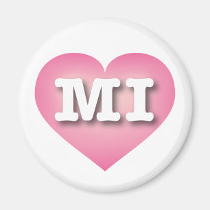 Michigan Pink Fade Heart - Big Love Magnet